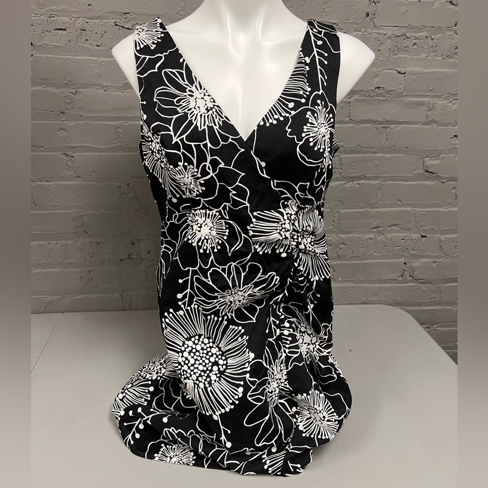 AGB Monochrome Floral Sleeveless Dress